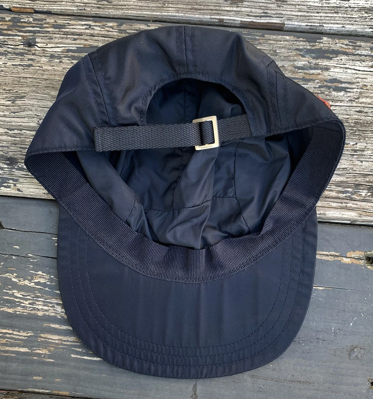 最終価格 PRADA（1000 Miglia）コラボナイロンキャップ　ネイビーM Prada 1000 Miglia Navy 5 Panel Hat (Size M) — RootsBK